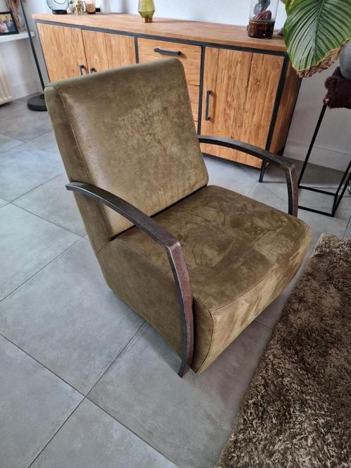 Stoel Groen Vintage KLEIN PRIJSJE, Huis en Inrichting, Fauteuils, Zo goed als nieuw, Stof, Ophalen