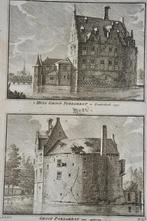 gravuren, Huis Groot Poelgeest, Kouderkerk, 1730, Antiek en Kunst, Kunst | Etsen en Gravures, Ophalen of Verzenden