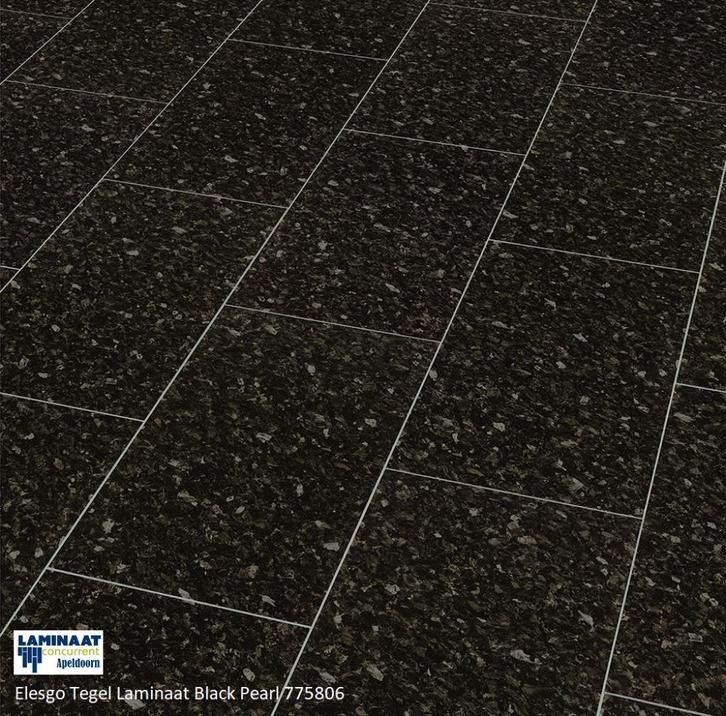 60m2 Tegel Laminaat Black Pearl Graniet 32cm breed  = €840, Huis en Inrichting, Stoffering | Vloerbedekking, Nieuw, Laminaat, Grijs