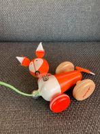Houten trekspeelgoed oranje Vosje merk Hanod, Kinderen en Baby's, Ophalen of Verzenden, Zo goed als nieuw, Duw- of Trekspeelgoed