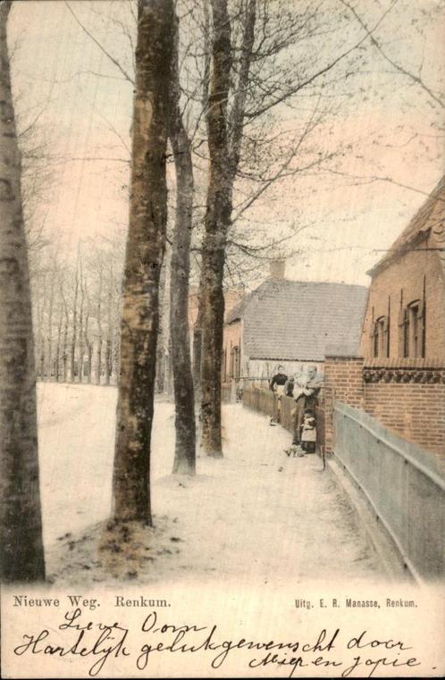 Winterse scène op Nieuwe Weg, Renkum, Verzamelen, Ansichtkaarten | Nederland, Gelopen, Gelderland, 1920 tot 1940, Ophalen of Verzenden