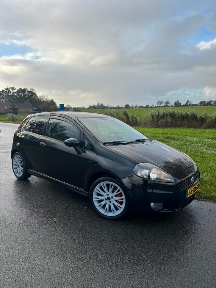 Fiat Punto 1.4 16V Turbo 3DR 2008 Zwart 165 pk, Auto's, Fiat, Particulier, ABS, Airbags, Airconditioning, Alarm, Android Auto