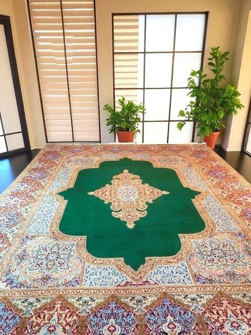 Zeer groot Perzisch tapijt handgeknoopt Kirman Oosters kleed, Huis en Inrichting, Stoffering | Tapijten en Kleden, Gebruikt, 200 cm of meer