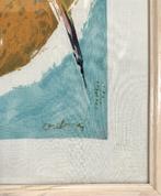 118. Zijde afdruk Piet Ouborg, abstracte compositie, 1992, Ophalen of Verzenden