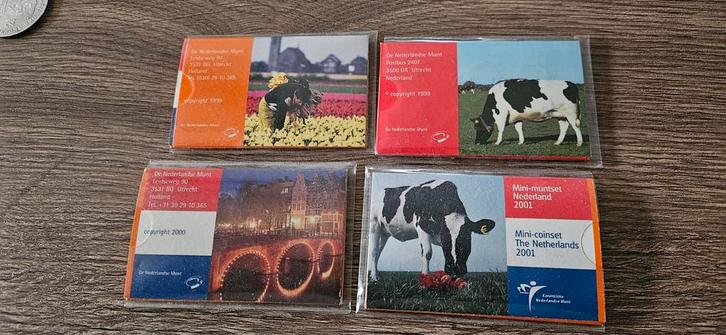 Nederland mini muntset 1998/99/00/2001, Postzegels en Munten, Munten | Nederland, Setje, 5 gulden, Koningin Beatrix, Ophalen of Verzenden