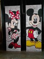 minnie en mickey mouse handgeschilderd door lilly, Nieuw, Minder dan 50 cm, Schilderij, Ophalen of Verzenden