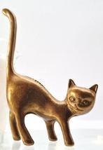 Messing ringhouder in de vorm van een kat uit de jaren 60, Antiek en Kunst, Ophalen of Verzenden