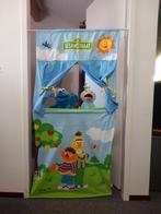 Sesamstraat kozijn poppenkast (incl. 2 poppen), Ophalen of Verzenden, Zo goed als nieuw