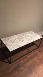Marmerlook salontafel/bijzettafel, Huis en Inrichting, Tafels | Salontafels, Ophalen, 50 tot 100 cm, Rond, Zo goed als nieuw
