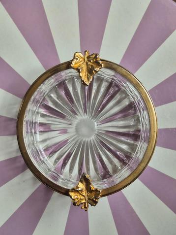 Vintage Kristallen Schaaltje met Gouden Details beschikbaar voor biedingen