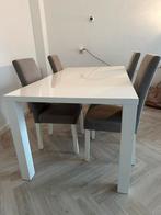 Nette eettafel inclusief 4 nette stoelen 160 x 90, Ophalen, Zo goed als nieuw, 4 tot 6 stoelen