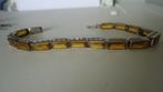 zilveren armband met geel bruine Citrien stenen, Geel, Ophalen of Verzenden, Zo goed als nieuw, Met edelsteen
