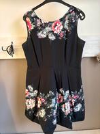 ZWARTE JURK MET BLOEMENPRINT, Zwart, Maat 46/48 (XL) of groter, Ophalen of Verzenden, Zo goed als nieuw