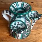 Antieke bijzondere vaas kunst & kitch hoogte 17cm groen,wit, Ophalen of Verzenden