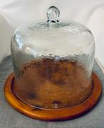 Grote glazen Stolp met passend houten bord, Huis en Inrichting, Woonaccessoires | Stolpen, Ophalen, Zo goed als nieuw