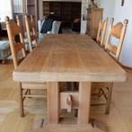 Licht eiken eethoek, Ophalen, Gebruikt, 4 tot 6 stoelen