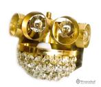 Kristallen wandlamp vintage - messing - goud, Huis en Inrichting, Lampen | Wandlampen, Ophalen of Verzenden, Zo goed als nieuw