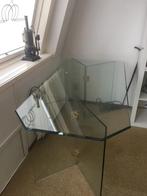 Glazen bureautafel op 2 glazen staanders, Huis en Inrichting, Overige Huis en Inrichting, Ophalen