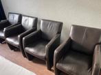 4 Bruine lederen eetkamerstoelen, Huis en Inrichting, Stoelen, Ophalen, Gebruikt, Bruin, Leer