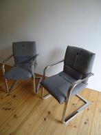 vitra figura bellini design grijs chrome, Huis en Inrichting, Stoelen, Grijs, Twee, Gebruikt, Metaal