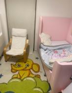 2x IKEA BUSUNGE Meegroeibed 80x200 + Matras, Gebruikt, 70 tot 85 cm, Ophalen of Verzenden, Lattenbodem