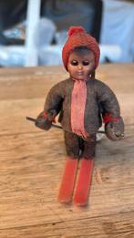 Vintage poppetje schoorsteenveger op skiës. Jaren 50, Ophalen of Verzenden