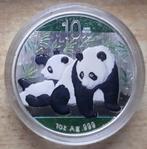 China, Panda 2010 colourized - 1 Oz. puur zilver, Ophalen of Verzenden, Oost-Azië, Losse munt, Zilver