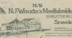 SNEEK WOUDA'S MEELFABR. 1931, Ophalen of Verzenden, Gebruikt, Overige typen