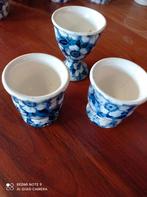 Vintage Eierdopjes met Blauw Bloempatroon, Antiek en Kunst, Ophalen of Verzenden