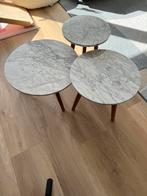 Drie marmeren salontafels van het Nederlandse merk Zuiver, Minder dan 50 cm, Rond, Ophalen of Verzenden, Zo goed als nieuw
