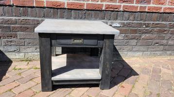 Tafel teakhout greywash 59 x 59 cm met lade