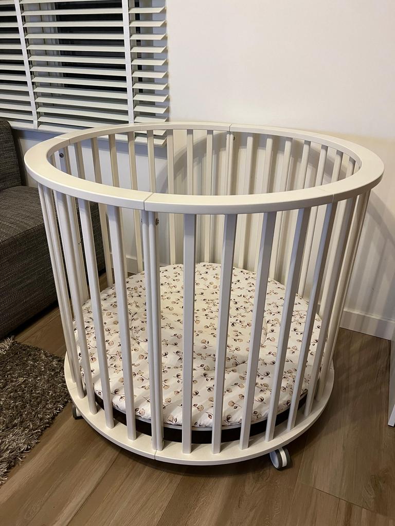 Ronde Box wit, Kinderen en Baby's, Ophalen, Zo goed als nieuw, Rond, In hoogte verstelbaar