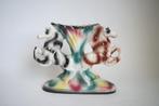 vintage antiek keramiek aardewerk vaas springend paard Italy, Huis en Inrichting, Woonaccessoires | Vazen, Minder dan 50 cm, Gebruikt