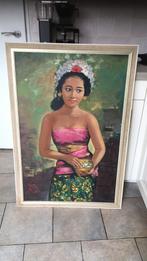 Groot schilderij Indonesië, Antiek en Kunst, Kunst | Schilderijen | Klassiek, Ophalen of Verzenden