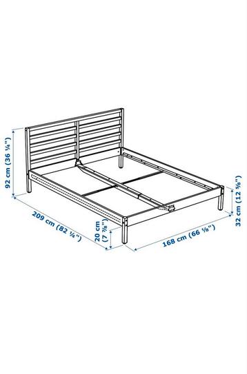 Ikea Tarva bedframe + lattenbodem Zwart 160x200 - afbeelding 3