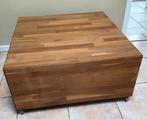 Eikenhouten salontafel 70x70- bloktafel-verrijdbaar-vierkant, Huis en Inrichting, Tafels | Salontafels, Ophalen, 50 tot 100 cm