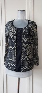Gerry Weber top zwart-beige maat 38 zgan, Maat 38/40 (M), Zwart, Ophalen of Verzenden, Zo goed als nieuw