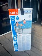 Stabiel & ruim zwembad, rond 3,05m met filterpomp, Ophalen, Minder dan 80 cm, Rond, Zo goed als nieuw
