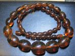 Vintage barnsteen amber ketting collier %100 natuurlijk, Ophalen, Ketting, Met edelsteen