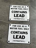 2 fraaie Tetra-ethyl benzinepomp stickers. Benzine olie., Ophalen of Verzenden, Gebruikt, Overige typen
