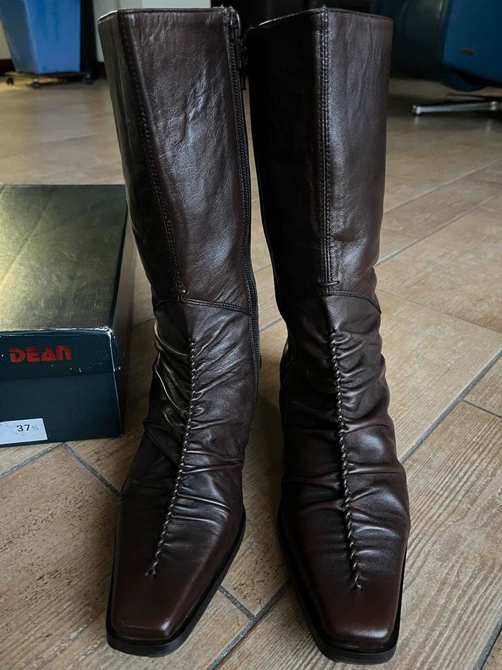 Nieuw: Nic Dean leren dameslaarzen - maat 37,5, Kleding | Dames, Schoenen, Nieuw, Hoge laarzen, Bruin, Ophalen of Verzenden