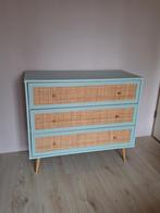 Mintgroene bohemian/webbing ladekast Sweeek, Huis en Inrichting, Ophalen, 50 tot 100 cm, Zo goed als nieuw, 3 of 4 laden