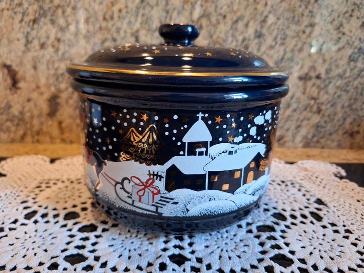 SEC porceleinen Kerst koektrommel, Diversen, Kerst, Ophalen of Verzenden