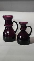 2 Etruska paarse glazen vaasjes Royal Leerdam Floris Meijdam, Ophalen of Verzenden