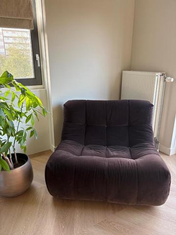 HKLiving Lazy Lounge stoel velvet espresso (bruin) beschikbaar voor biedingen