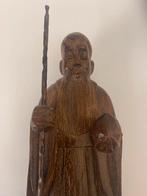 Houten Chinese Wijzeman Beeld, ca. 80 jaar oud, Antiek en Kunst, Ophalen of Verzenden