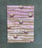 Abstract met bladgoud en gouddraad, Ophalen of Verzenden