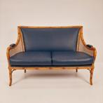 Vintage rotan sofa, retro manou bank, bamboe tweezitter, Huis en Inrichting, Banken | Sofa's en Chaises Longues, Riet of Rotan