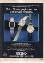 Retro reclame 1981 Seiko quartz horloge nieuwe elegance, Verzamelen, Overige typen, Ophalen of Verzenden