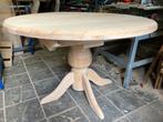 Eiken uitschuifbare tafel onbehandeld, Ophalen of Verzenden, Zo goed als nieuw, Rechthoekig, 100 tot 150 cm